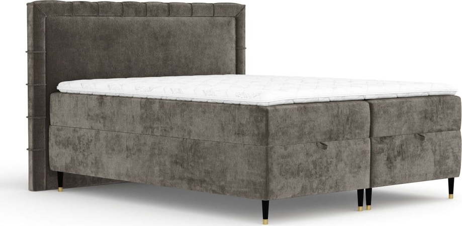 Tmavě šedá boxspring postel s úložným prostorem 160x200 cm Voyage – Maison de Rêve Maison de Reve